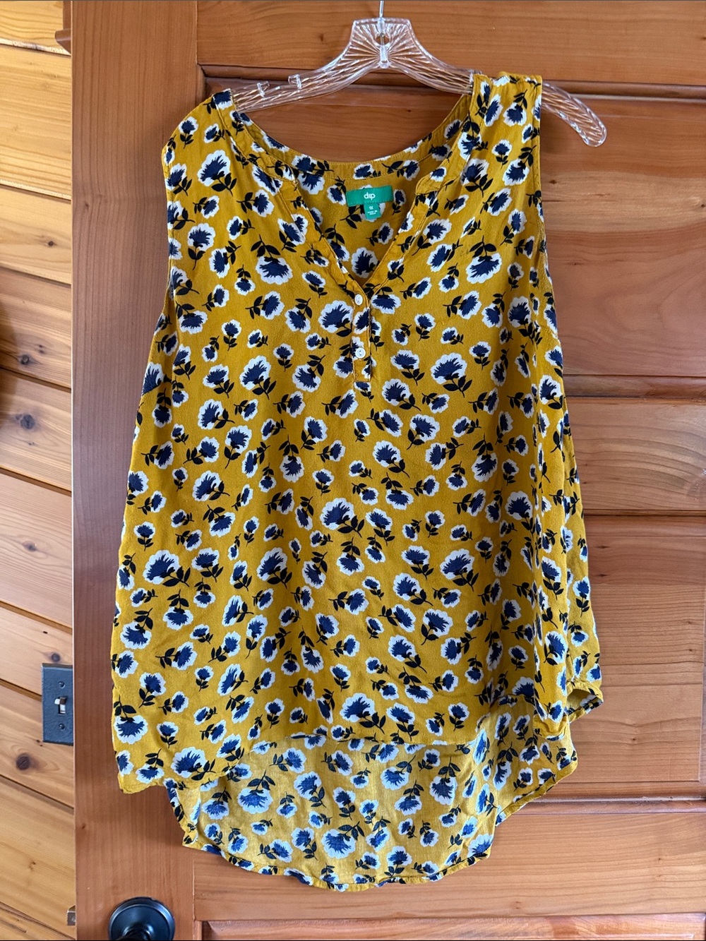 dip Mustard Floral V-Neck Sleeveless Camisole